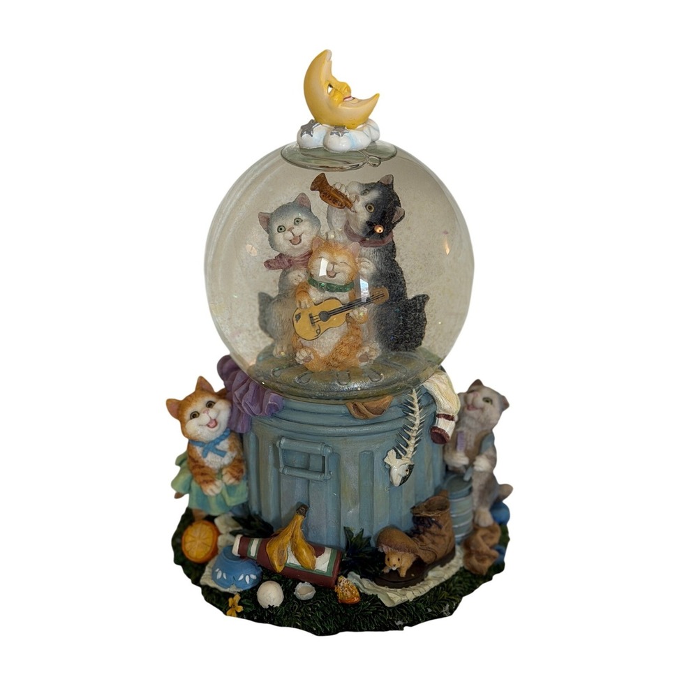 San Francisco Music Box Co Michael Adams Alley Cats Side by Side Snow Globe